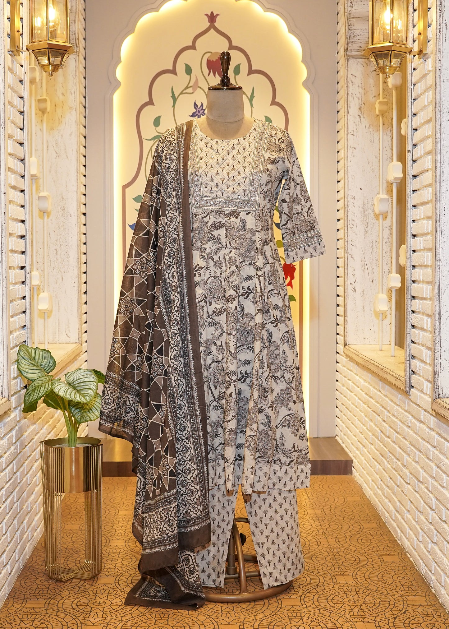 Ruhani Floral Stitched Suit Set
