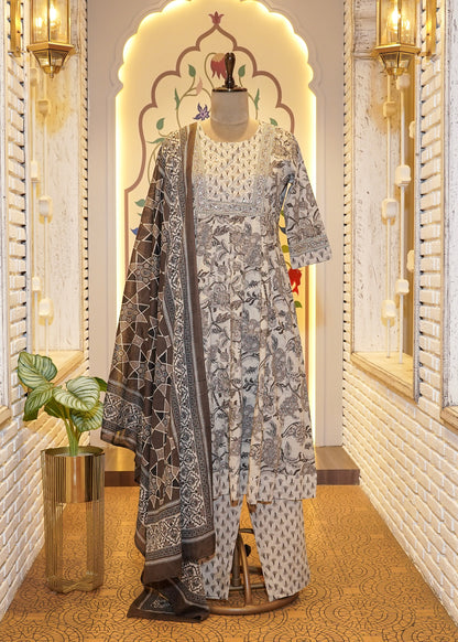 Ruhani Floral Stitched Suit Set