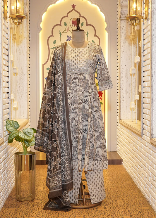 Ruhani Floral Stitched Suit Set