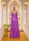 Bright Purple Silk Hand Embroidered Peplum & Plazo Set with Choker Dupatta