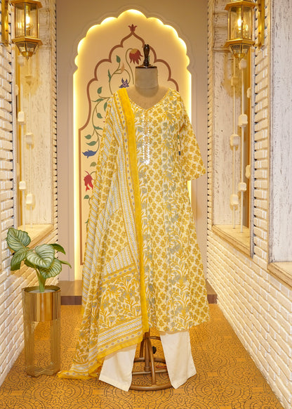 Elara Floral Printed Stitched Suit Set