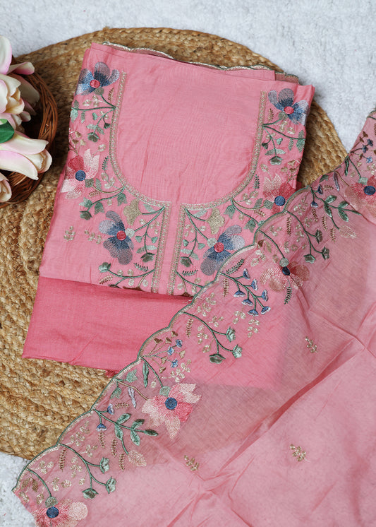 Trisha Pink Unstitched Suit set