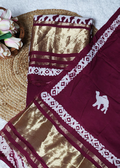 Vaani Tie n Dye Red Unstitched Suit Set