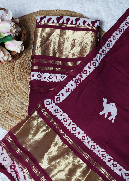 Vaani Tie n Dye Red Unstitched Suit Set