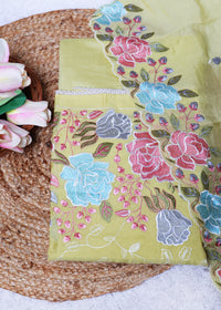 Lilya Yellow Floral Unstitched Suit Set