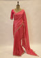 Rani Striped Zari Organza Sarees with Stitched Blouse