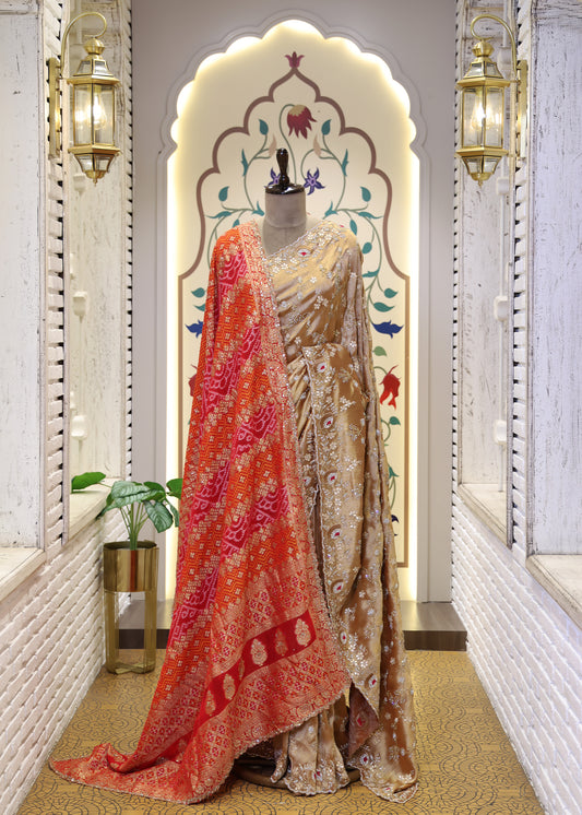 Red & Orange Bridal Dupatta