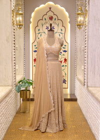 Cazelle Golden Crop Top & Belt Sharara Set