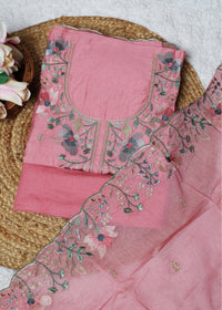 Trisha Pink Unstitched Suit set