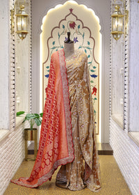 Red Garchola Heavy Border Long Bridal Dupatta