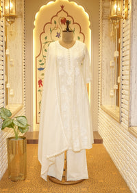 Alina White Chikankari Stitched Suit Set