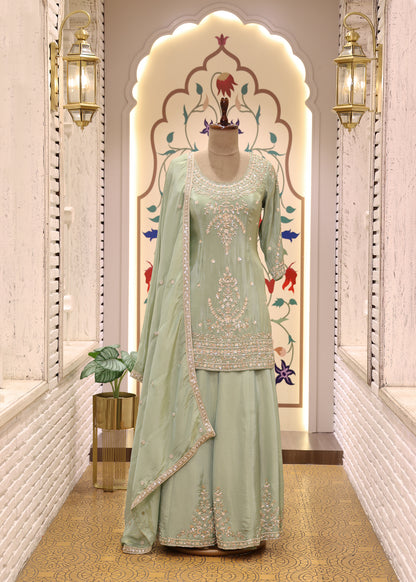 Radhika Green Sharara Set with Dupatta