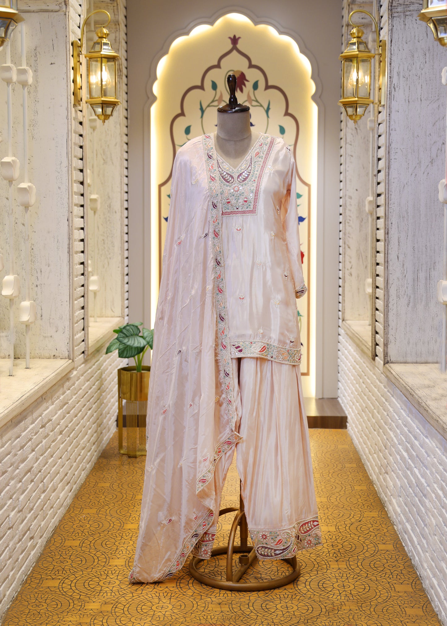 Varsha Pink Farshi Salwaar Suit with Dupatta