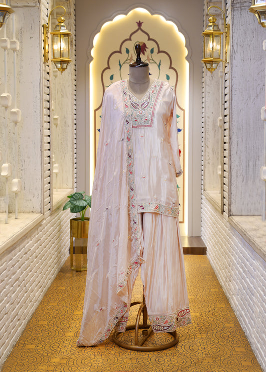Varsha Pink Farshi Salwaar Suit with Dupatta