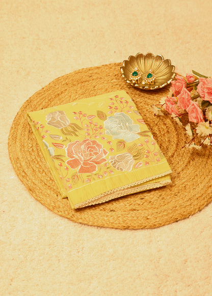 Lilya Yellow Floral Unstitched Suit Set
