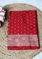 Mehroon Booti & Zari Border Banarasi Saree with Unstitched Blouse