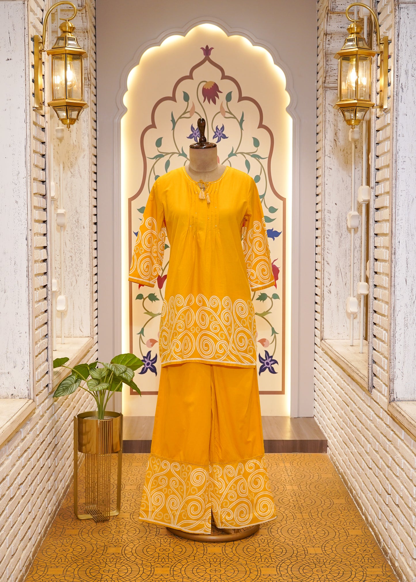 Yellow Cotton Printed Co-ord Set