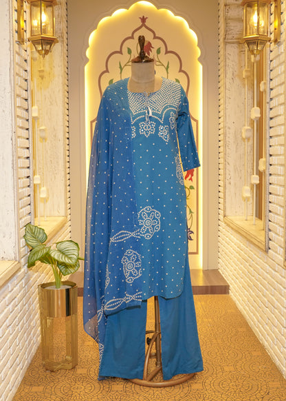 Aabroo Blue Stitched Suit Set