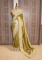 Mehendi Green Silk Bead Embroidered Border Saree with Unstitched Blouse
