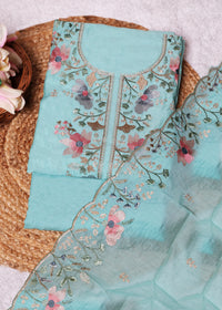 Trisha Blue Unstitched Suit set