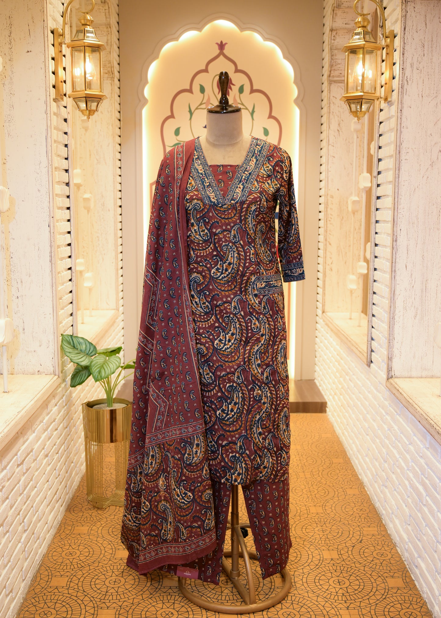 Karigari Cotton A-Line Stitched Suit Set