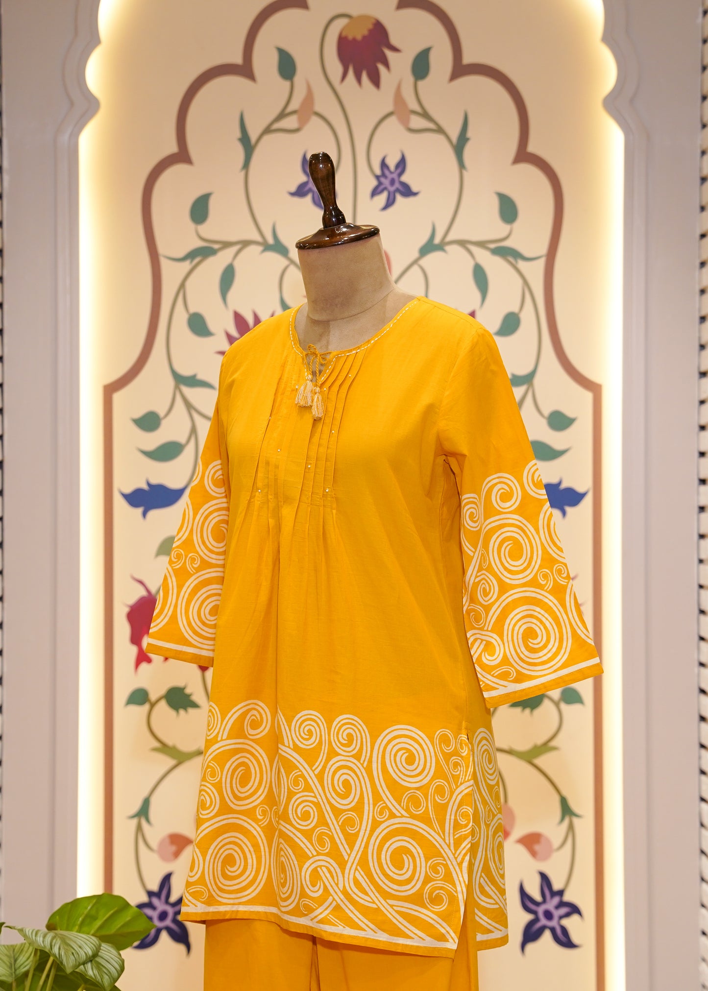 Yellow Cotton Printed Co-ord Set