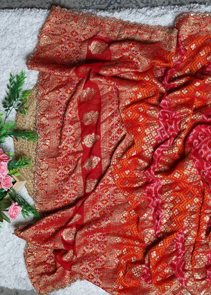 Red & Orange Bridal Dupatta