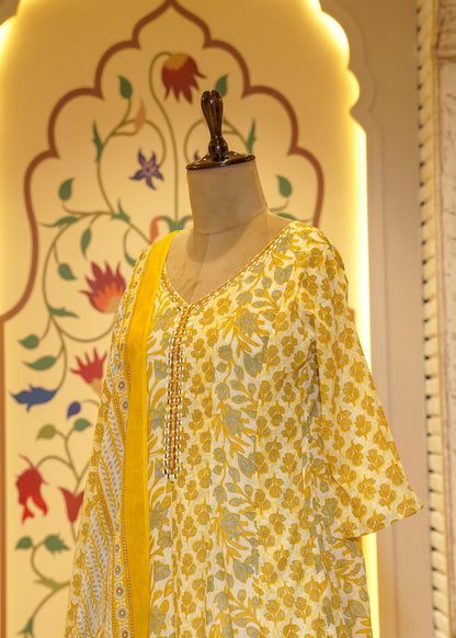 Elara Floral Printed Stitched Suit Set