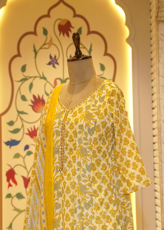 Elara Floral Printed Stitched Suit Set