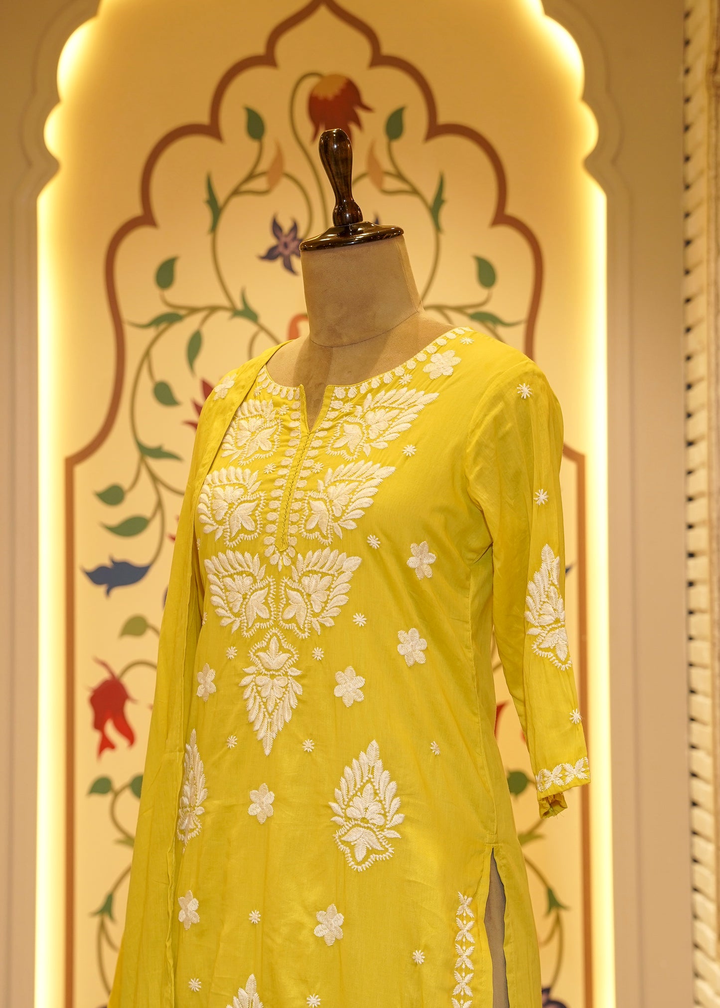 Orla Green Chikankari Stitched Suit Set