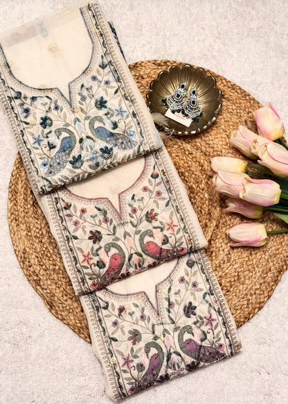Mayur Pink Unstitched Thread Embroidered Suit Set