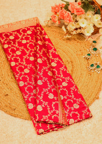 Pure Banarasi Pink Saree with Unstitched Blouse