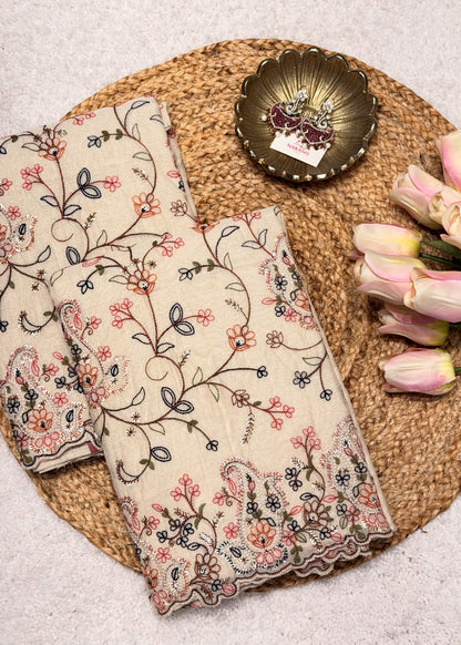 Bindal Thread Embroidered Unstitched Suit Set