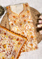 Ivory Chanderi with Yellow Kantha Embroidery Unstitched Suit Set