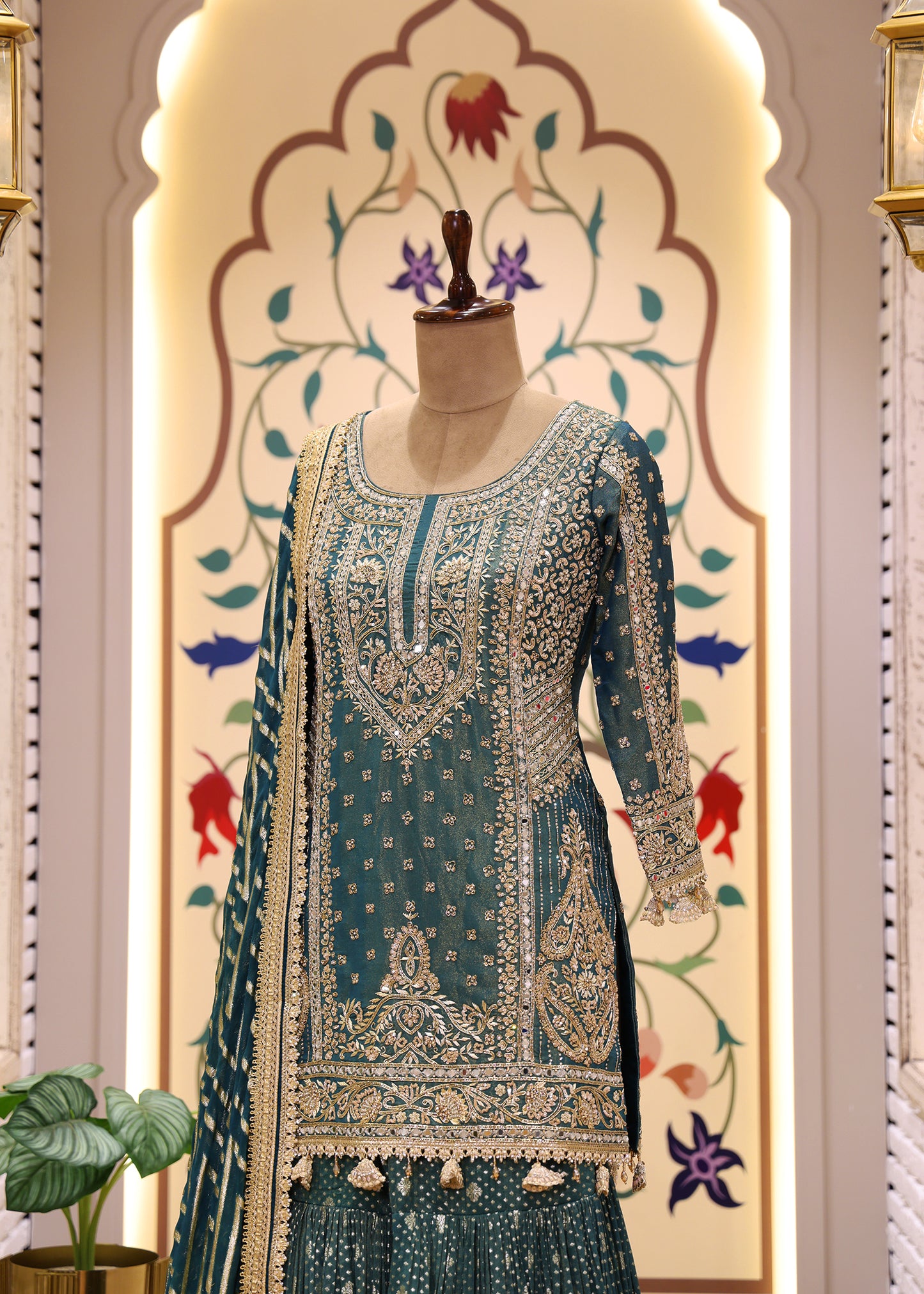 Kaavya Green Heavy Sharara Set with Dupatta