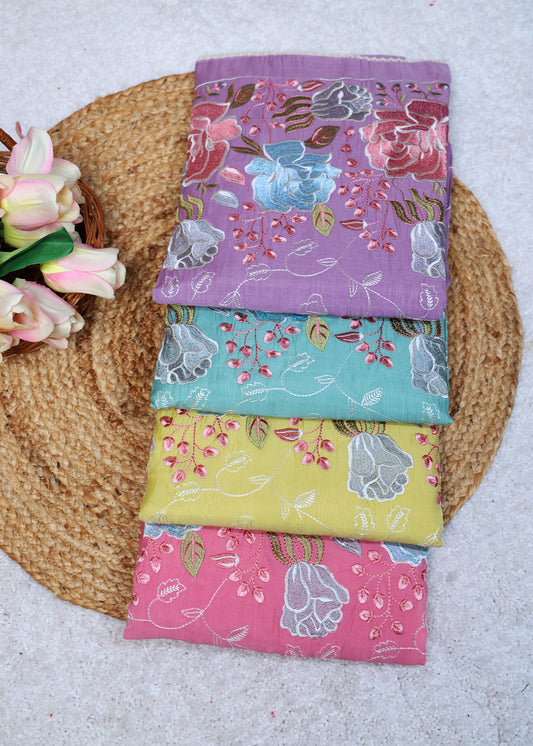 Lilya Blue Floral Unstitched Suit Set