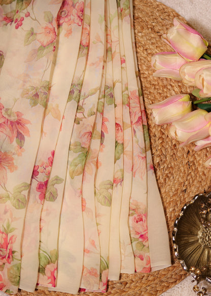 Bindaal Pure Georgette Printed Saree