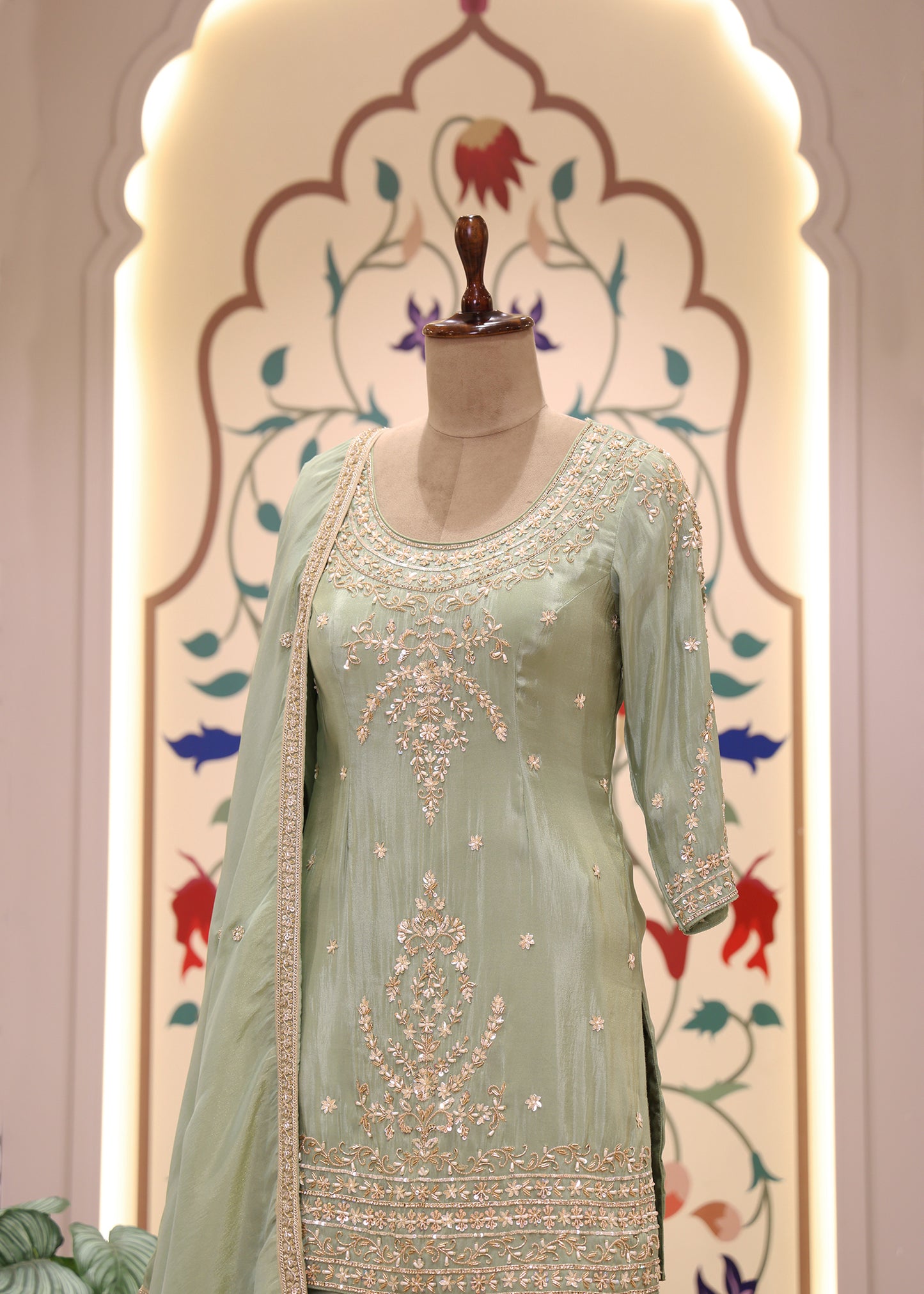 Radhika Green Sharara Set with Dupatta