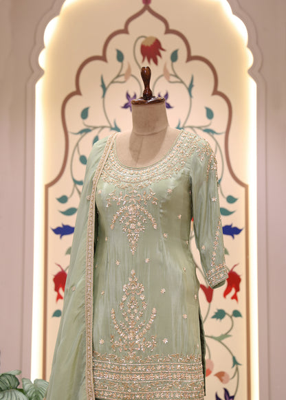 Radhika Green Sharara Set with Dupatta