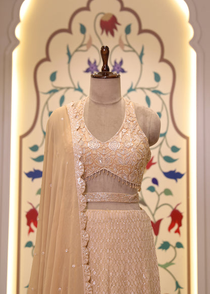 Cazelle Golden Crop Top & Belt Sharara Set