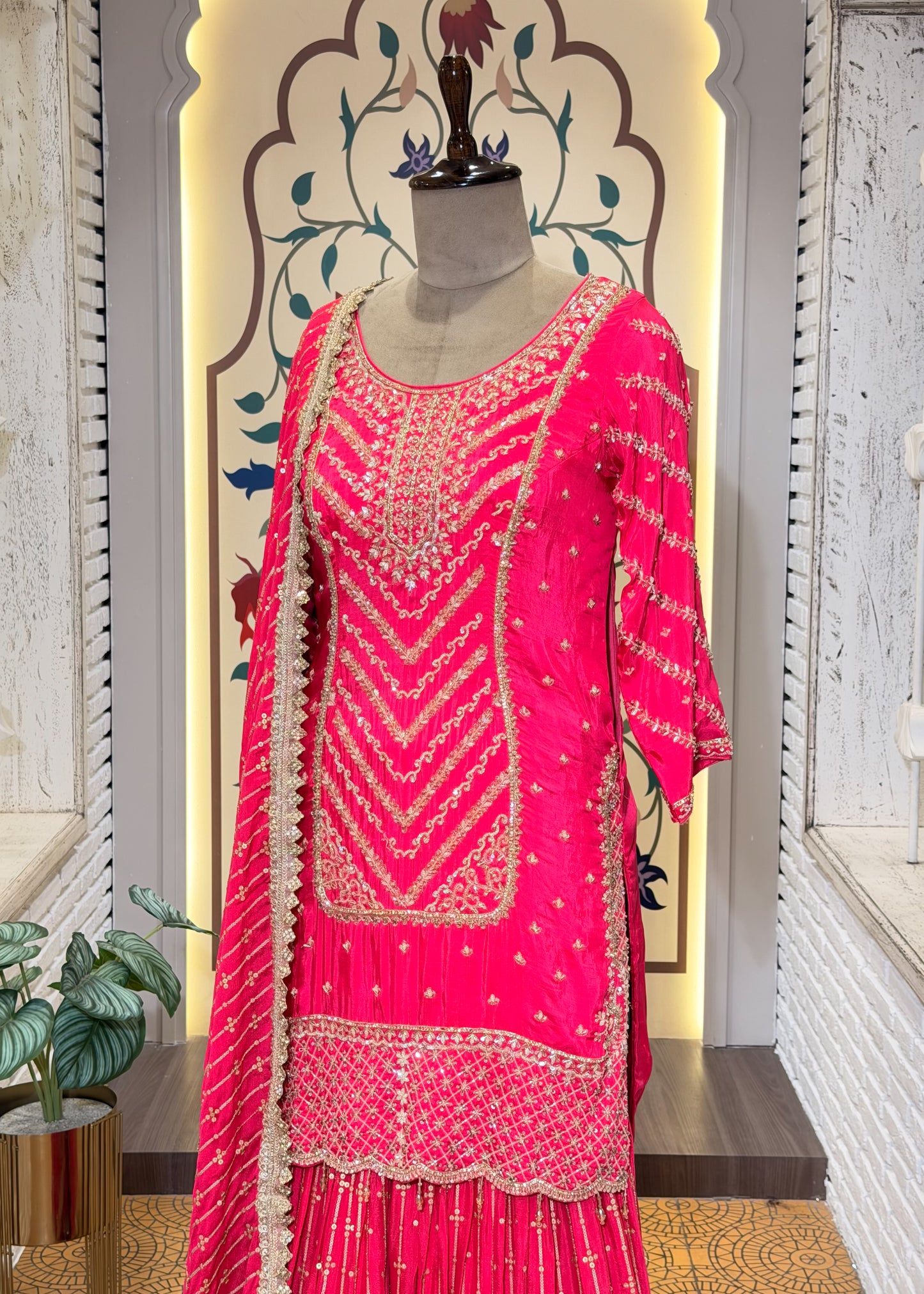 Rani Party Wear Sharara Suit Set
