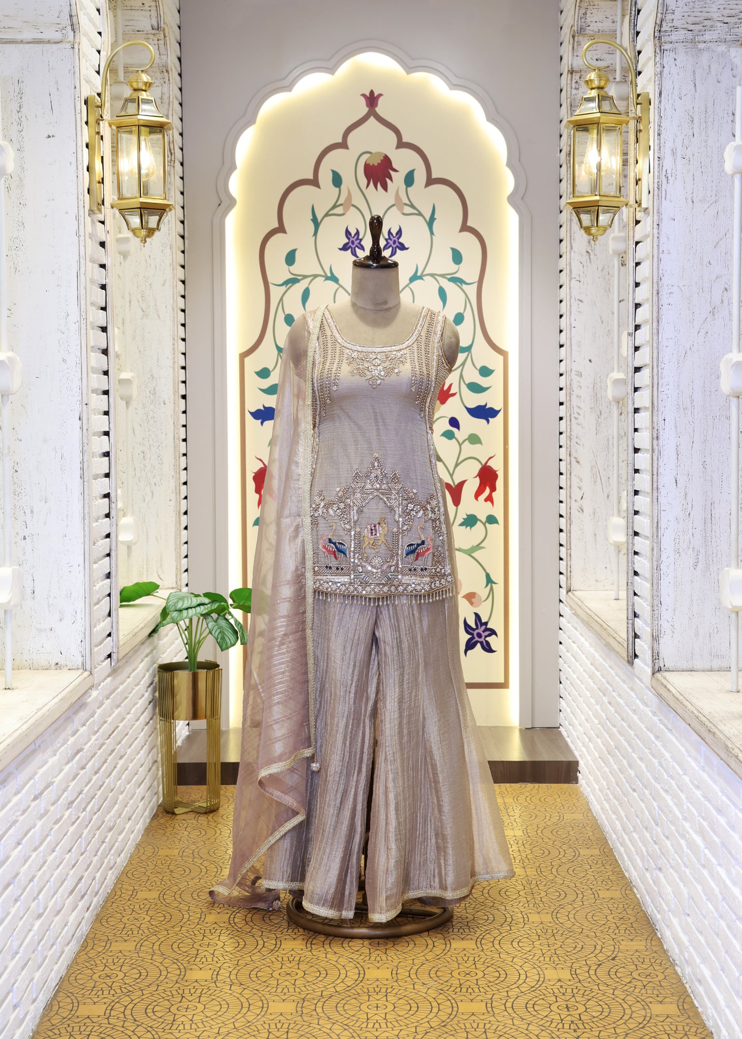 Tarini Tissue Slit Palazzo Set