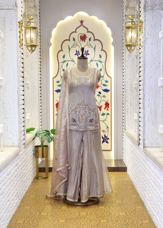 Tarini Tissue Slit Palazzo Set
