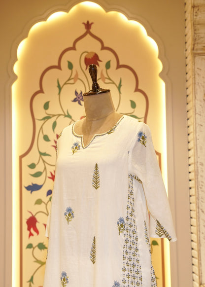 Inayat White Paisley Stitched Suit Set