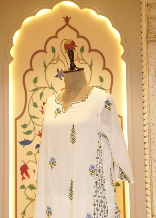 Inayat White Paisley Stitched Suit Set
