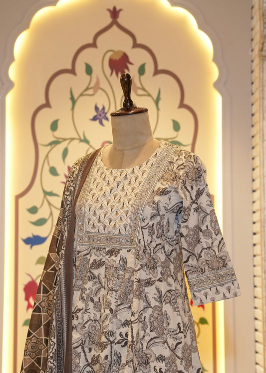 Ruhani Floral Stitched Suit Set