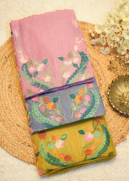 Niyati Grey Kantha Unstitched Suit Set