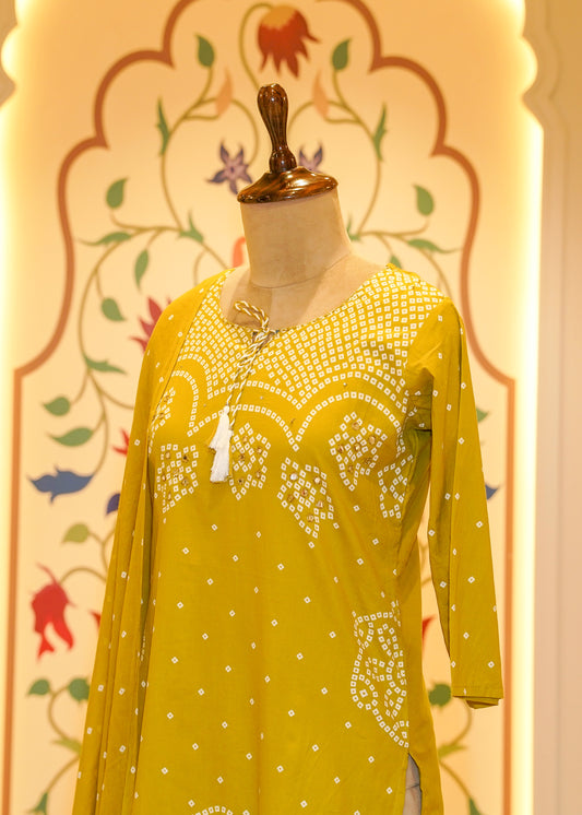 Aabroo Green Stitched Suit Set