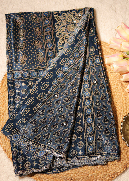 Ektara Mirror Ajrak Printed Saree