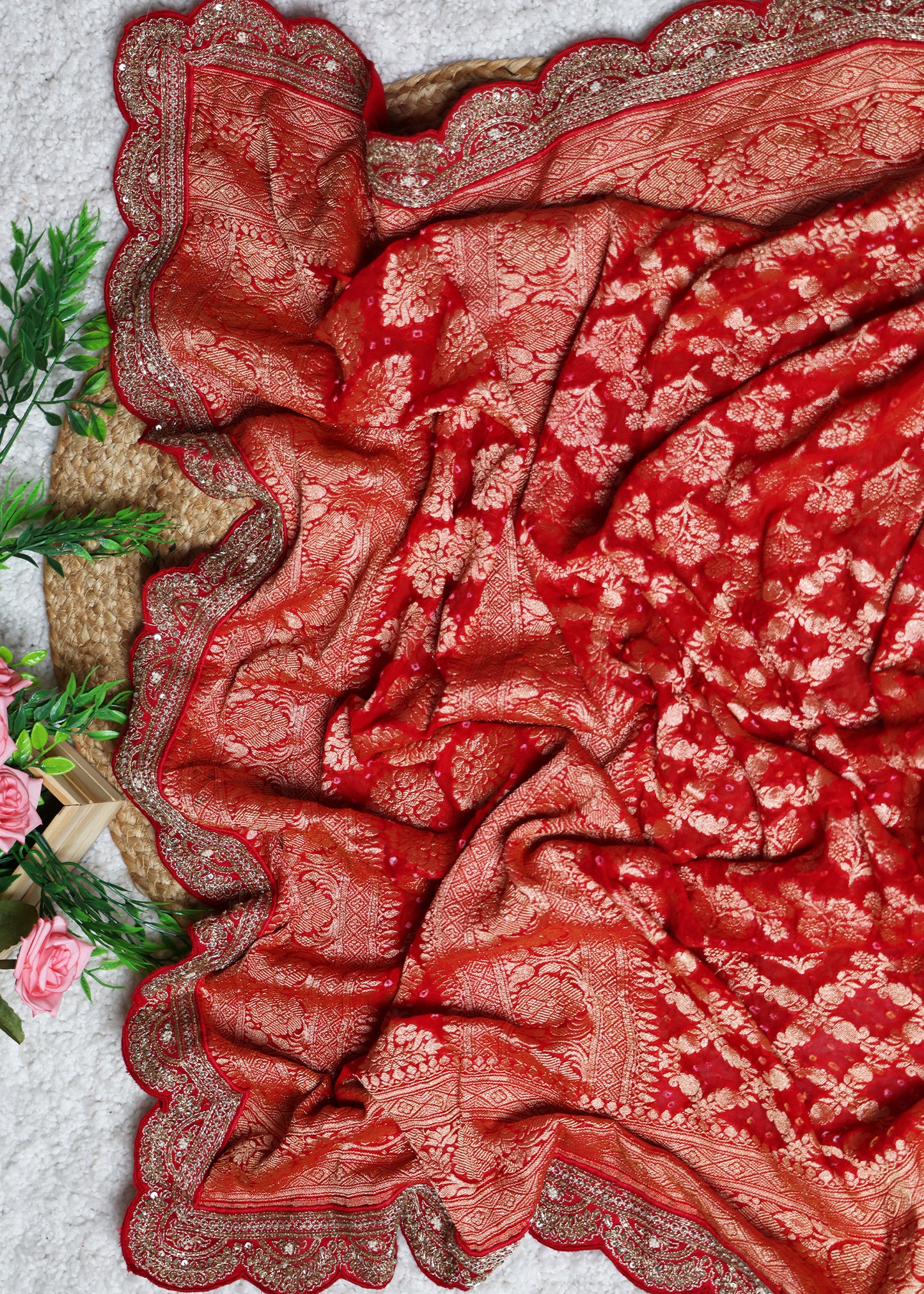 Poornima Red Bridal Dupatta